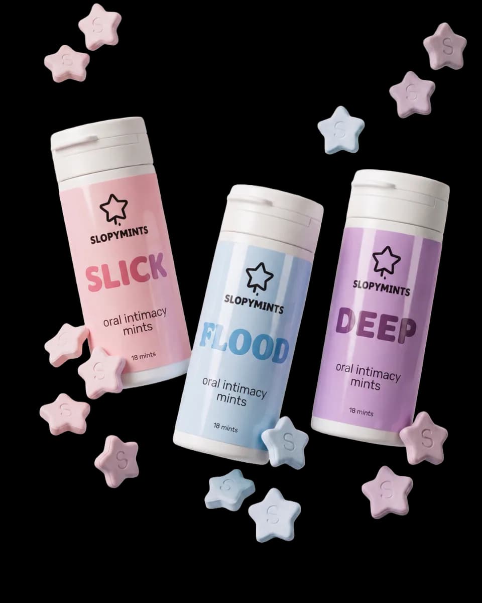 Drei SlopyMints Tuben nebeneinander