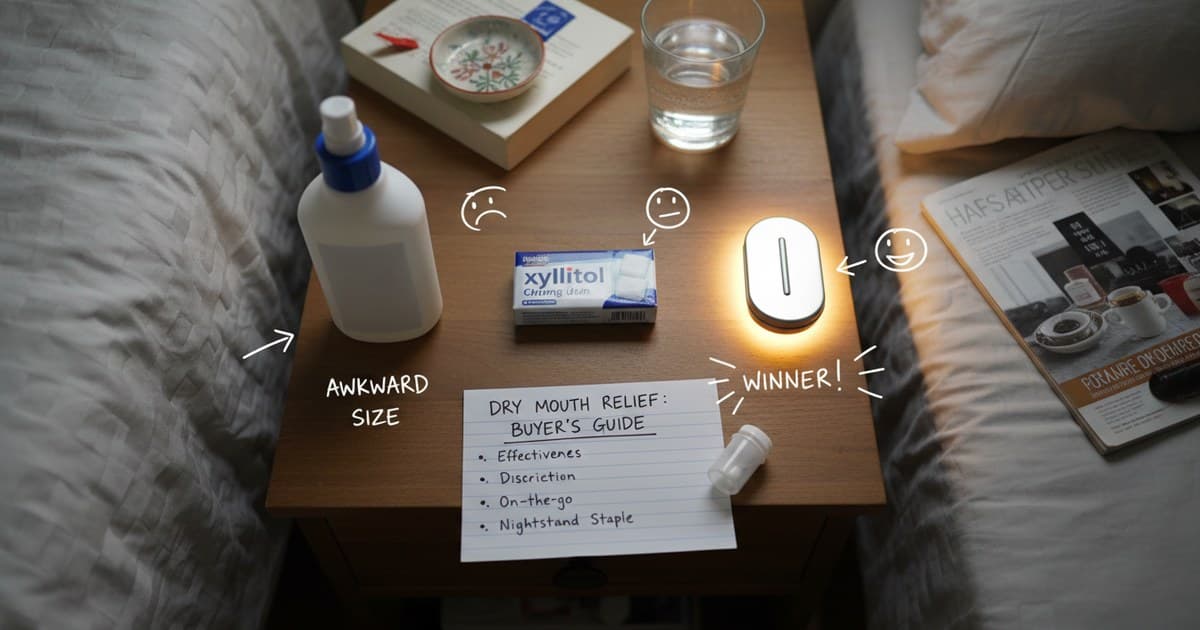 Best Discreet Dry Mouth Products After Menopause (Reddit-Style Honest Guide) - Honest comparison of discreet dry mouth fixes for post-menopause intimacy: sprays, lozenges, xylitol gum, and oral hydration mints — without awkward pharmacy bottles.