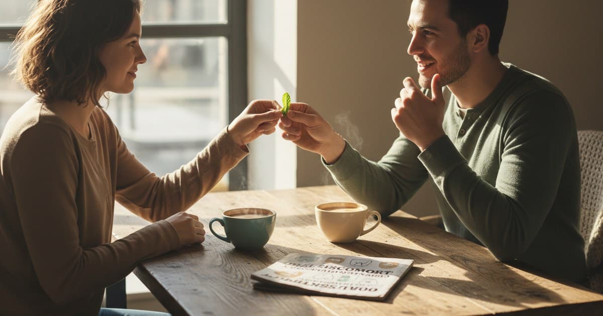 When Your Partner Has Oral Discomfort: Discreet Solutions & Couple Tips - Couple-centered advice for oral discomfort and dry mouth: empathy scripts, discreet products, and rebuilding intimacy without pressure.