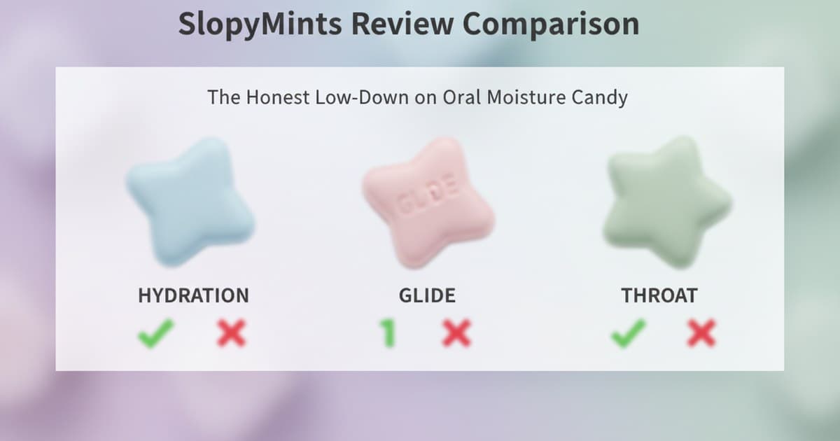 SlopyMints Review: Does Oral Moisture Candy Actually Work? - Independent-style SlopyMints review: The Flood vs The Slick vs The Deep, real review themes, comparison to lube bottles, and honest limitations.