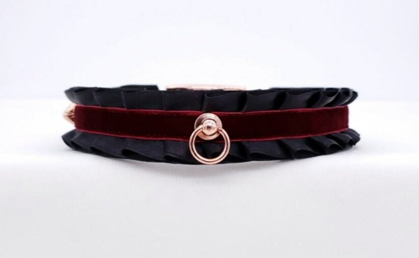 Offizielles Bild: Black & Maroon Velvet Collar